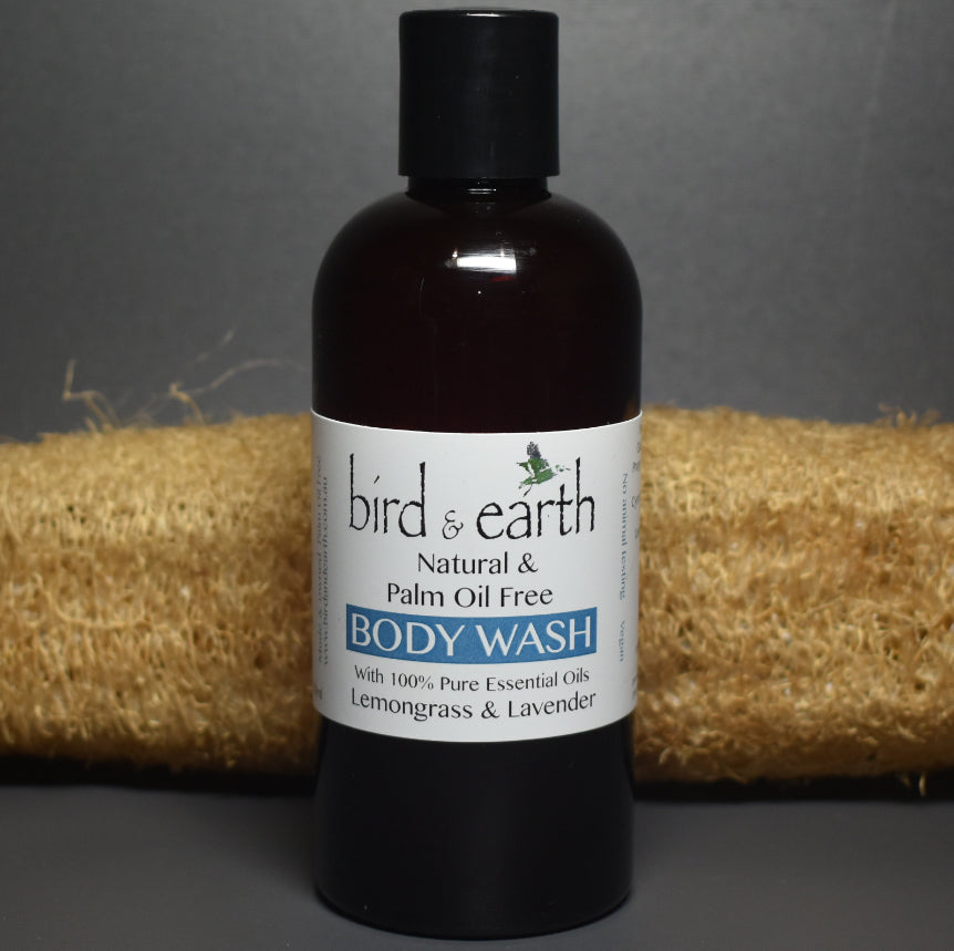 Body Wash 250ml Palm Oil Free - 3 different blends infused with Pure Essential Oils - Bird and Earth