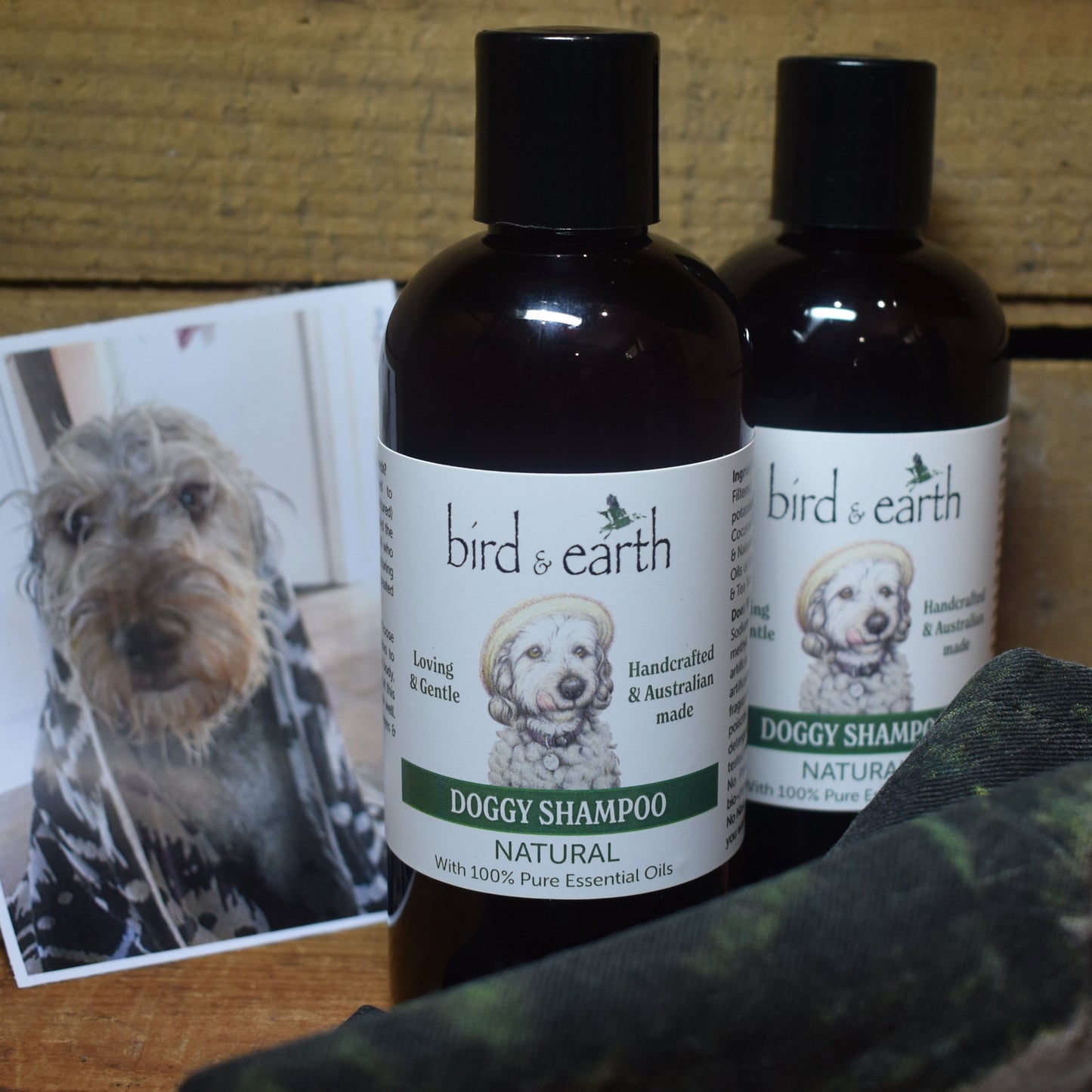 Natural Doggy Shampoo - containing 100% natural ingredients & pure essential oils to assist your dog & you to stay healthy. - Bird and Earth