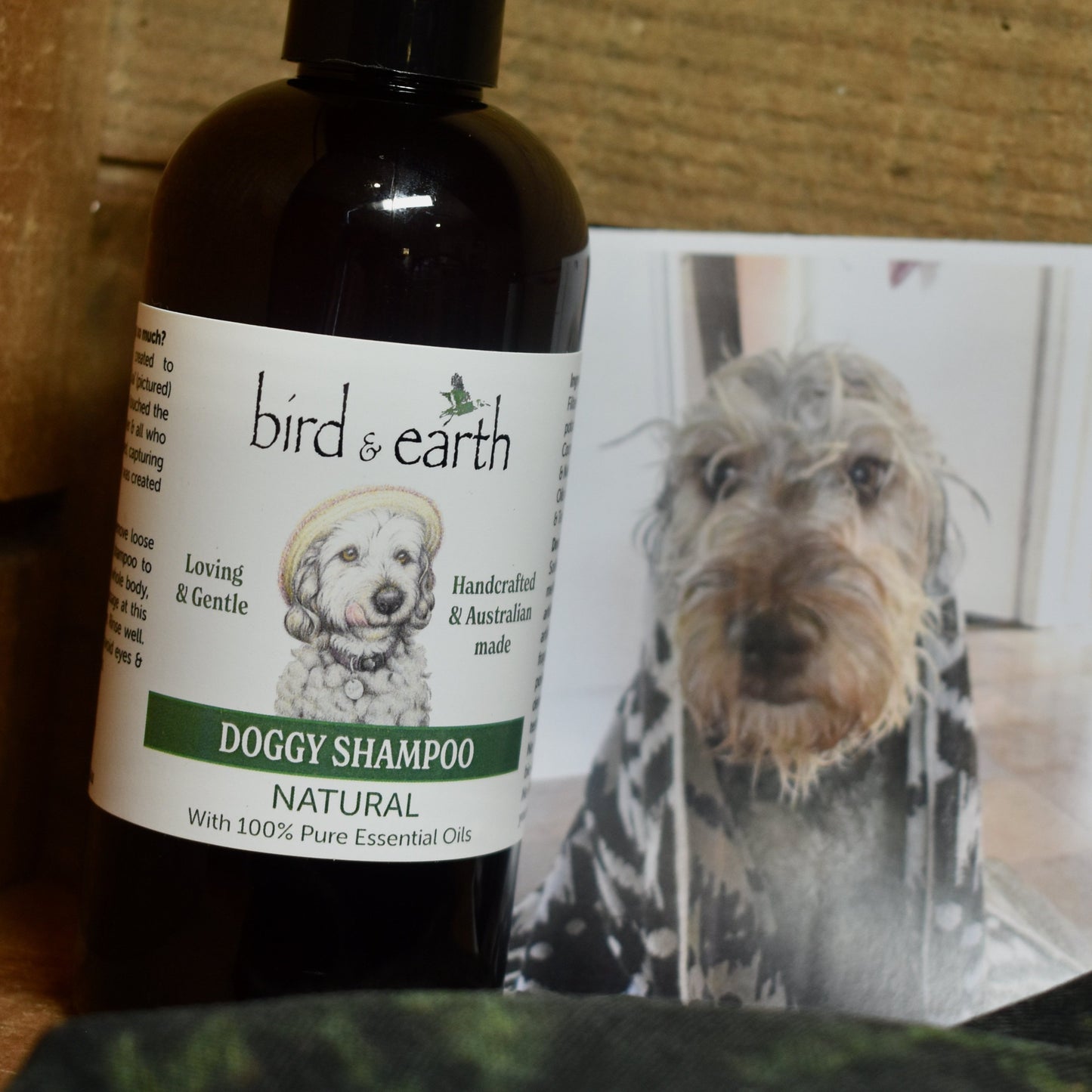 Natural Doggy Shampoo - containing 100% natural ingredients & pure essential oils to assist your dog & you to stay healthy. - Bird and Earth