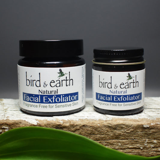Facial Exfoliant - Fragrance Free for Women & Men for those with  sensitive skin or nose - Bird and Earth