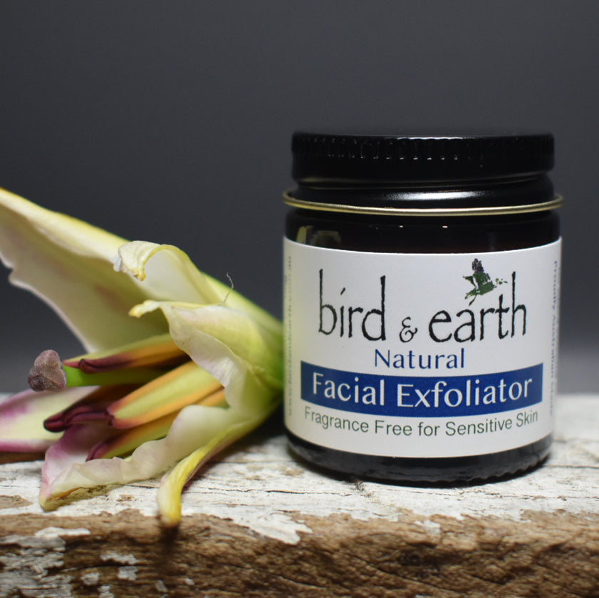 Facial Exfoliant - Fragrance Free for Women & Men for those with  sensitive skin or nose - Bird and Earth