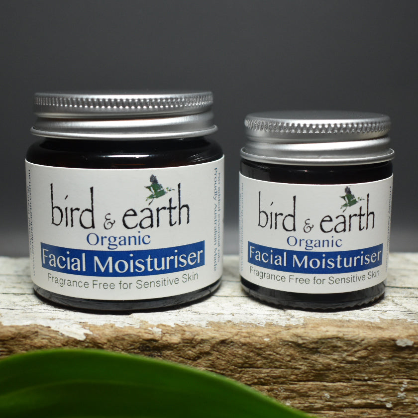 Organic Facial Moisturiser - Fragrance Free for Sensitive Skin for Women & Men - Bird and Earth