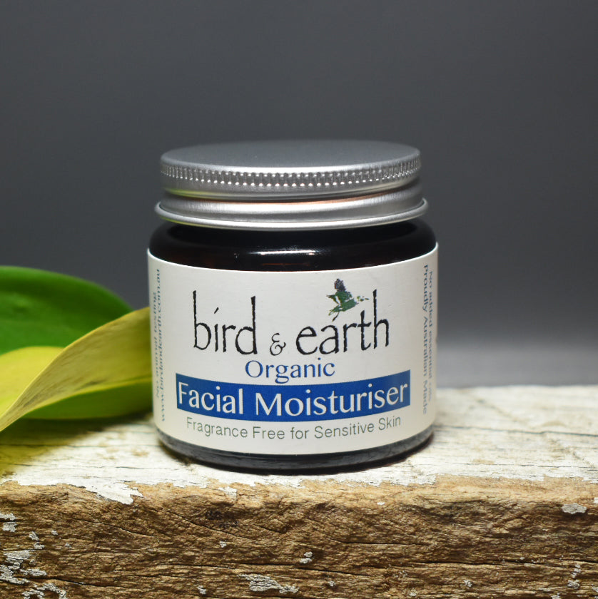 Organic Facial Moisturiser - Fragrance Free for Sensitive Skin for Women & Men - Bird and Earth