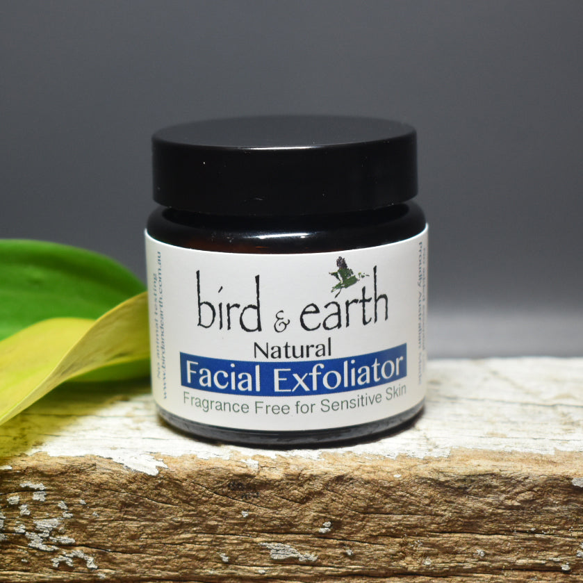 Facial Exfoliant - Fragrance Free for Women & Men for those with  sensitive skin or nose - Bird and Earth