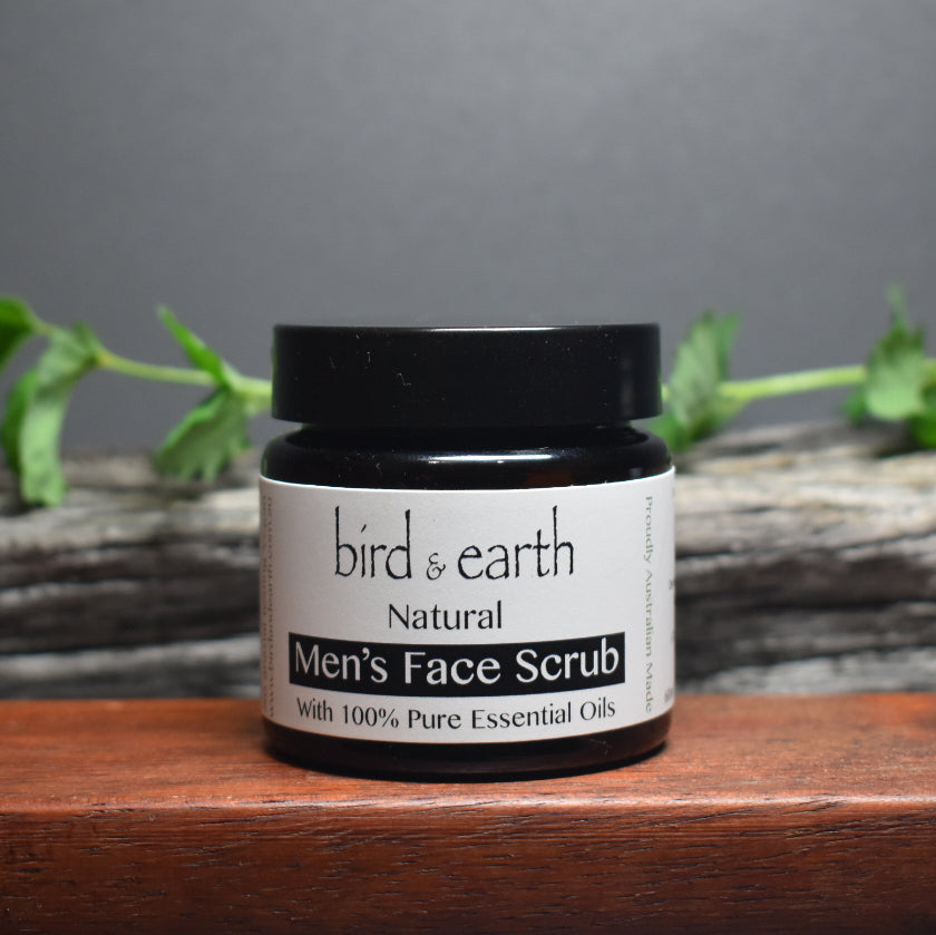 Facial Scrub cleanser - Natural Skincare for MEN - Bird and Earth