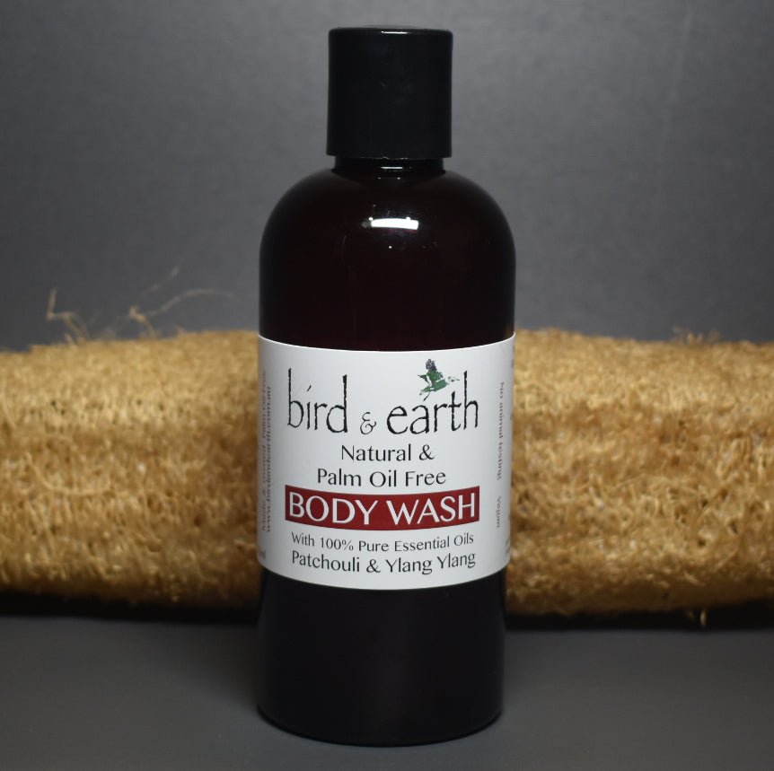 Body Wash 250ml Palm Oil Free - 3 different blends infused with Pure Essential Oils - Bird and Earth